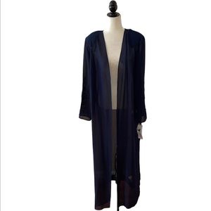 Studio One Navy Beaded Sleeve Kimono